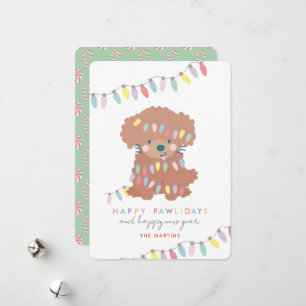 Happy Pawlidays Speelgoed Poodle Puppy kerstlampje Feestdagenkaart