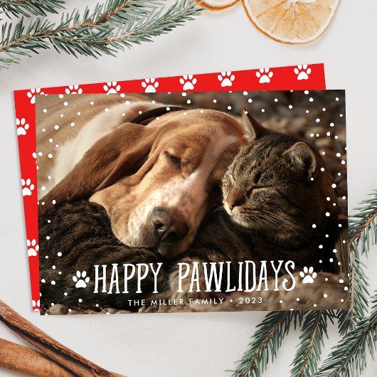 Happy Pawlidays | Vakantieknopkaart Feestdagenkaart