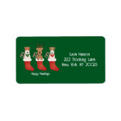 Happy Pawlidays Welsh Wire Fox Terrier Dog Etiket (Voorkant)