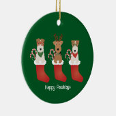 Happy Pawlidays Welsh Wire Fox Terrier Dogs Keramisch Ornament (Rechts)