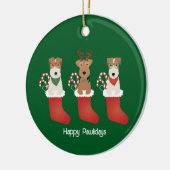 Happy Pawlidays Welsh Wire Fox Terrier Dogs Keramisch Ornament (Links)