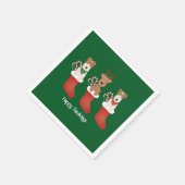 Happy Pawlidays Welsh Wire Fox Terrier Dogs Servet (Hoek)