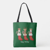 Happy Pawlidays Welsh Wire Fox Terrier Dogs Tote Bag (Achterkant)