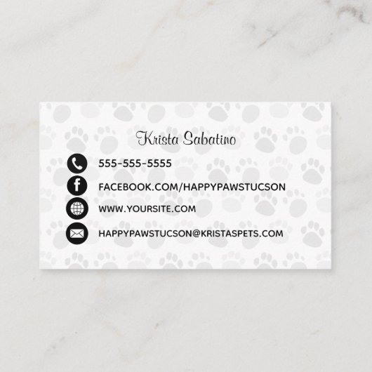 Happy Paws Custom Visitekaartje (Achterkant)