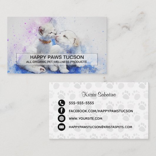 Happy Paws Custom Visitekaartje (Voorkant / Achterkant)