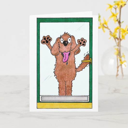 Happy Paw's Day Kaart (Gele Bloem)