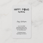 Happy Paws Hond Wandelen / Zittend Visitekaartje (Achterkant)