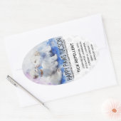 Happy Paws Oval Ovale Sticker (Envelop)