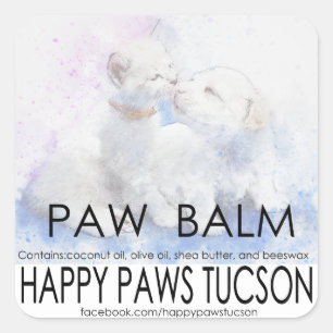 Happy Paws Square Vierkante Sticker