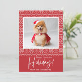 Happy Pawsome Vakantie Hond Foto Kerst Kaarten (Staand voorkant)