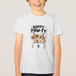 Happy Pawty Birthday Kinderen Basic T-shirt