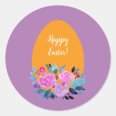 Happy paxfloral waterverf Classic Round S Ronde Sticker (Voorkant)