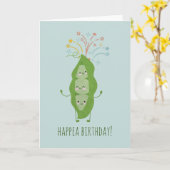 Happy Pea Pod Custom Message Kaart (Gele Bloem)