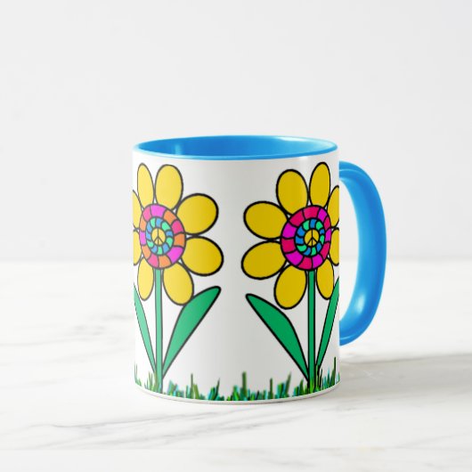 Happy Peace Daisies Mok (Voorkant rechts)
