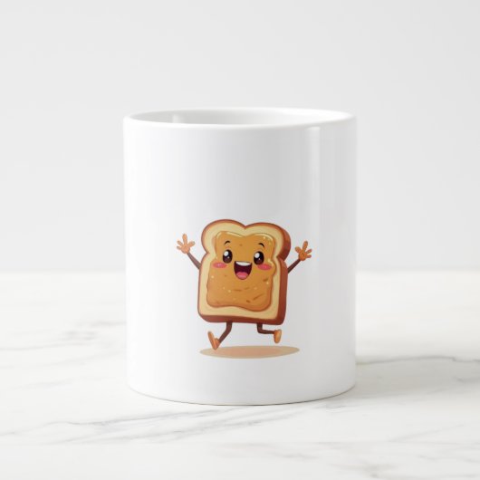 Happy Peanut Butter Toast Cartoon Mok (Voorkant)