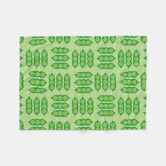 Happy Peapods Fleece Deken (Voorkant (Horizontaal))