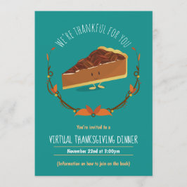 Happy Pecan Pie Blauwgroen Virtual Thanksgiving Di Kaart