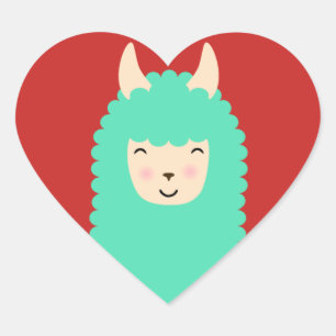 Happy Peekaboo Llama Hart Stickers