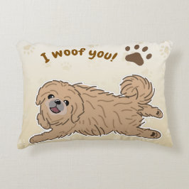 Happy Pekingese Hondenliefhebber I Woof You Paws Accent Kussen