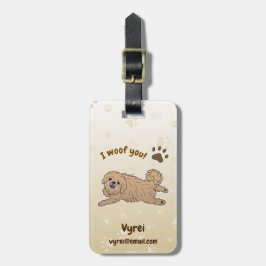 Happy Pekingese Hondenliefhebber I Woof You Paws Bagagelabel
