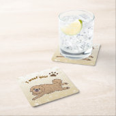 Happy Pekingese Hondenliefhebber I Woof You Paws Kartonnen Onderzetters (Insitu)