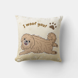 Happy Pekingese Hondenliefhebber I Woof You Paws Kussen