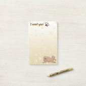 Happy Pekingese Hondenliefhebber I Woof You Paws Post-it® Notes (Op bureau)