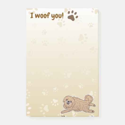Happy Pekingese Hondenliefhebber I Woof You Paws Post-it® Notes (Voorkant)