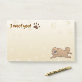 Happy Pekingese Hondenliefhebber I Woof You Paws Post-it® Notes (Op bureau)