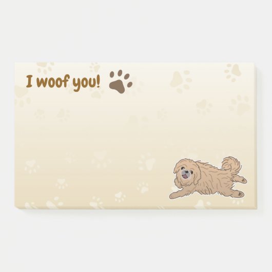 Happy Pekingese Hondenliefhebber I Woof You Paws Post-it® Notes (Voorkant)