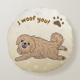 Happy Pekingese Hondenliefhebber I Woof You Paws Rond Kussen