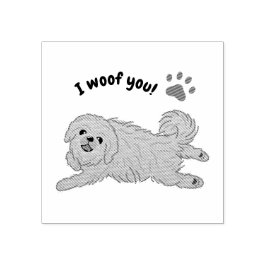 Happy Pekingese Hondenliefhebber I Woof You Paws Rubberstempel