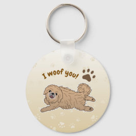 Happy Pekingese Hondenliefhebber I Woof You Paws Sleutelhanger