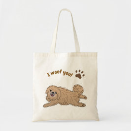 Happy Pekingese Hondenliefhebber I Woof You Paws Tote Bag