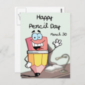 Happy Pencil Dag 30 maart Briefkaart (Voorkant / Achterkant)