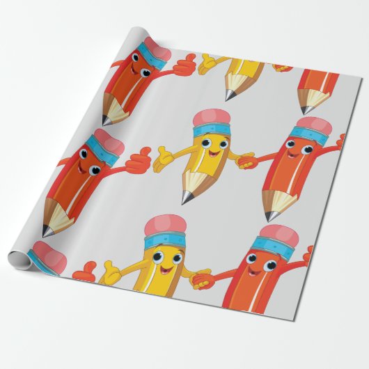 Happy Pencils Cadeaupapier (Uitgerold)