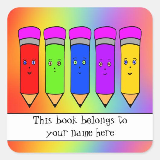 Happy Pencils! "Dit boek behoort tot" sticker (Voorkant)