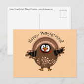 Happy PengsGiving Turkey Feestdagenkaart (Voorkant / Achterkant)