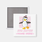Happy Penguin Big Sister Magneet (Voorkant / Achterkant)