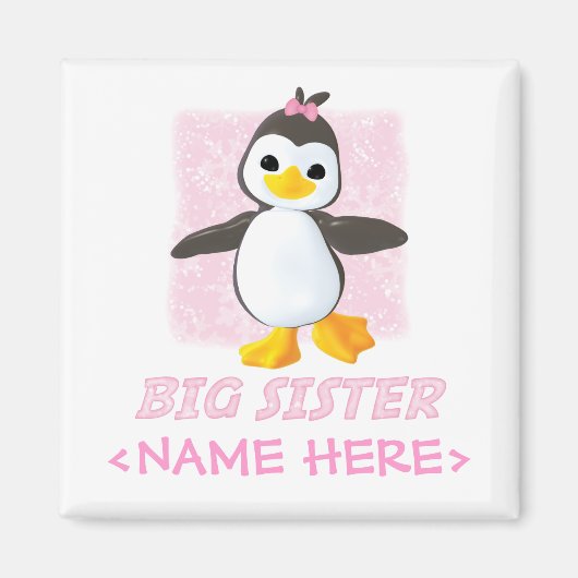 Happy Penguin Big Sister Magneet (Voorkant)