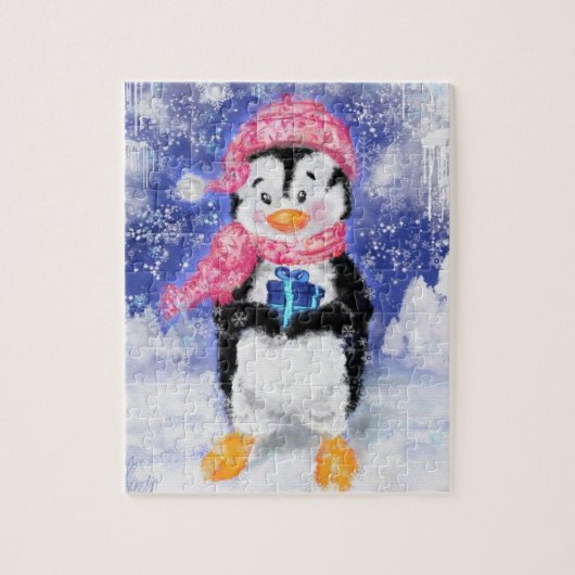 Happy Penguin - Cute - Kerstmis Legpuzzel (Verticaal)
