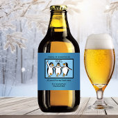 Happy Penguin Dancing Groomsmen Beer Label Bier Etiket