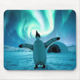 Happy Penguin Dancing Under Northern Lights Muismat