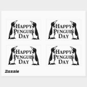 Happy Penguin Day Rechthoekige Sticker (Vel)