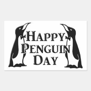 Happy Penguin Day Rechthoekige Sticker