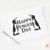 Happy Penguin Day Rechthoekige Sticker (Envelop)