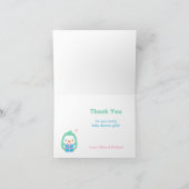 Happy Penguin Familie Baby shower Bedankt Kaarten (Binnen)