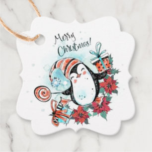 Happy Penguin Favoriet/Cadeau Label