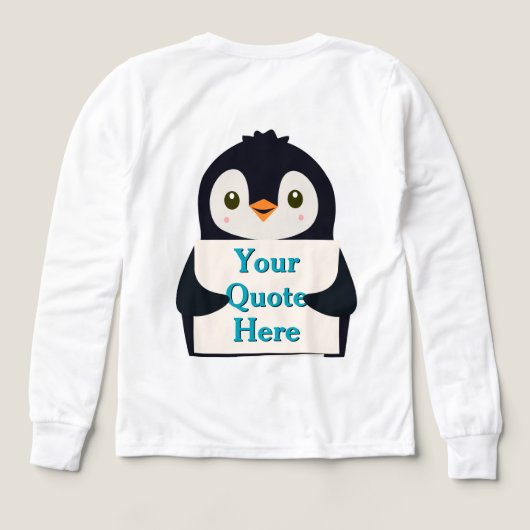 Happy penguin holding a sign to personalize (Achterkant)