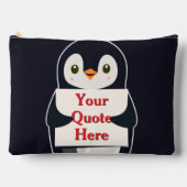 Happy penguin holding a sign to personalize etui (Voorkant)